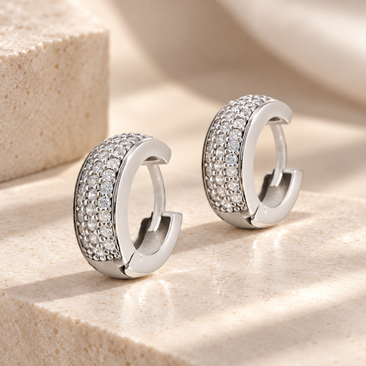 Cercei Argint 925 Rotunzi cu zirconii-ARP5010A