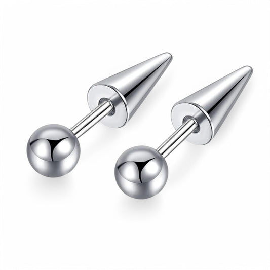 Cercei spike din argint 925 rodiat cu filet-ARP5011B