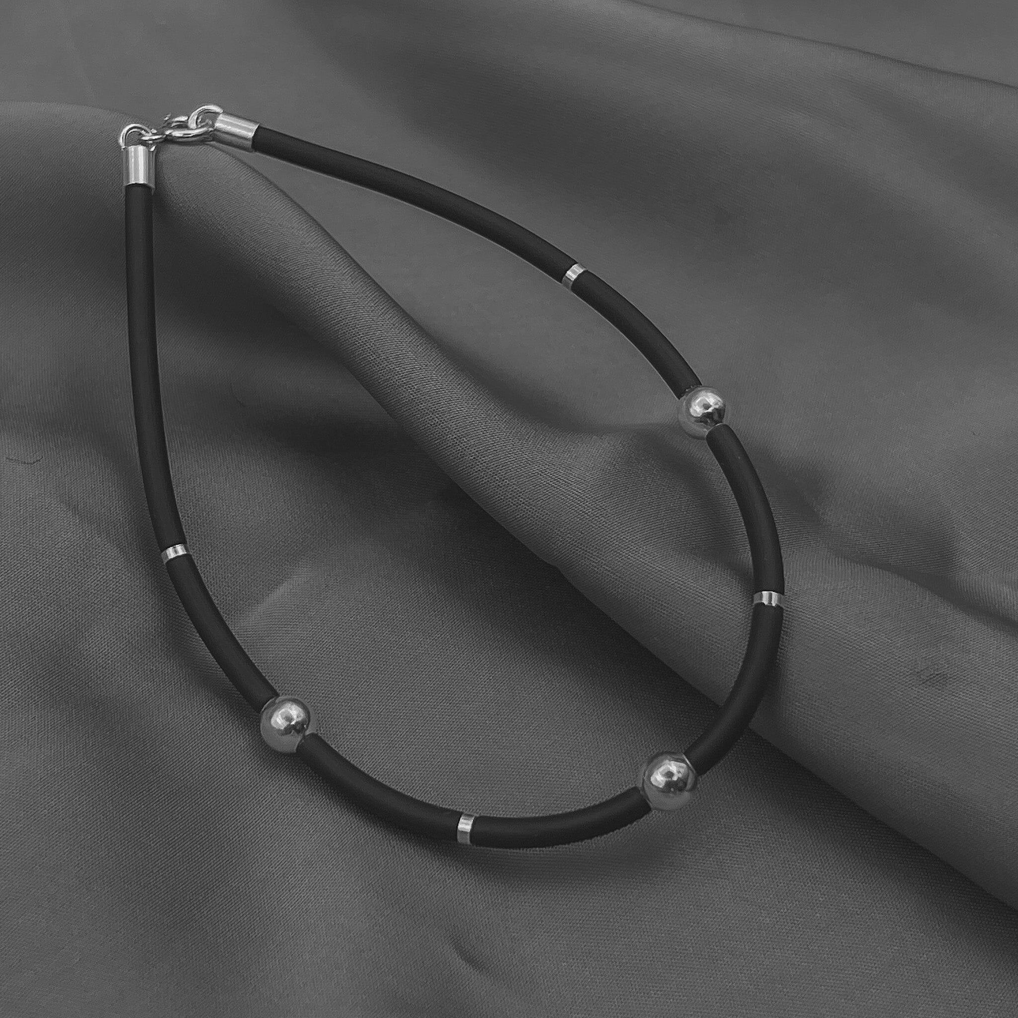 Bratara Barbati Silicon Bile Argint 925 - B1005J