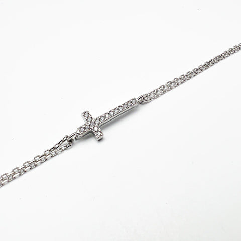 Bratara Cruce cu Lant dublu Argint 925 - ARP6075E