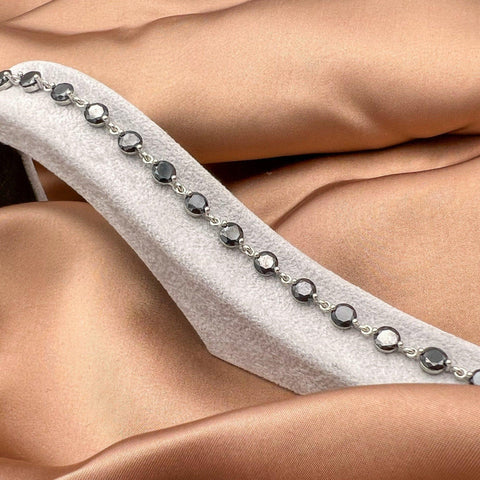 Bratara Neagra Eleganta Zirconii Argint - ARP6189C